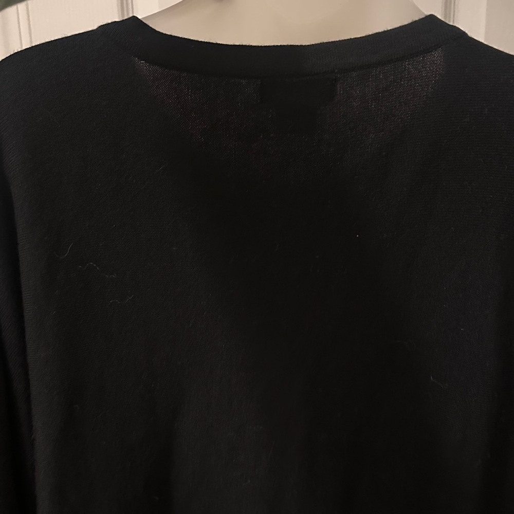 Adrienne Vittadini Black Sweater with Gold Chain Accent - Picture 5 of 6